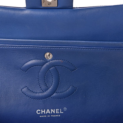 Chanel Patent Quilted Medium Double Flap Blue 13 of 14