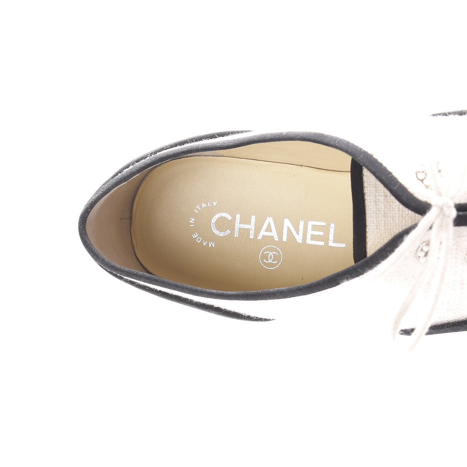 Chanel Cotton Lace Up Espadrilles 39 Light Beige 7 of 11
