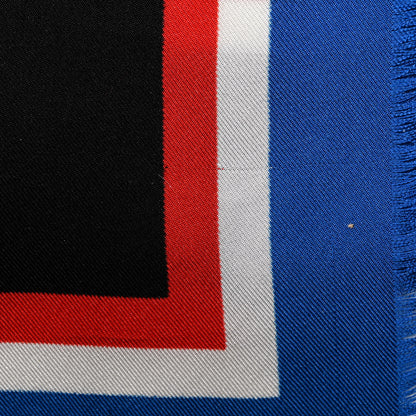 Chanel Silk CC Arrival Departures Square Scarf Blue Multicolor 3 of 4