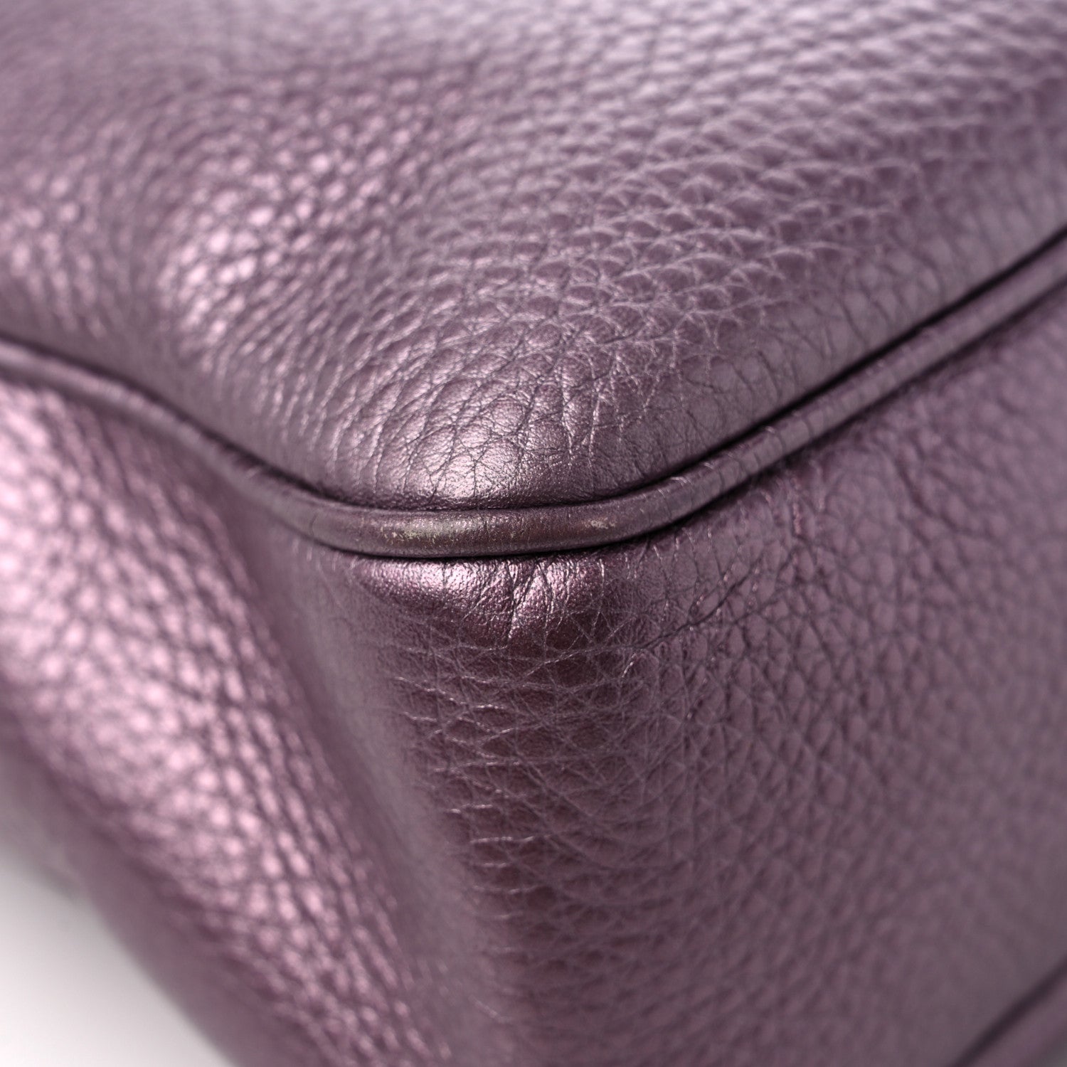 Gucci Metallic Pebbled Calfskin Small Soho Bowler Purple 10 of 12