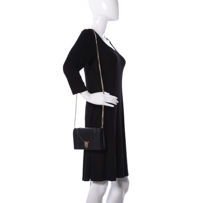 Christian Dior Grained Calfskin Diorama Wallet on Chain Pouch Black 2 of 11