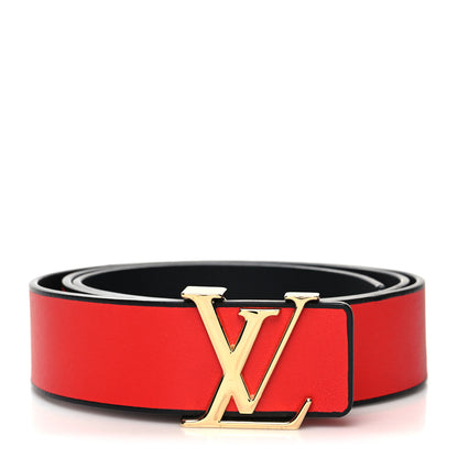 Louis Vuitton Calfskin 40mm LV Initiales Belt 90 36 Coquelicot Black 1 of 6