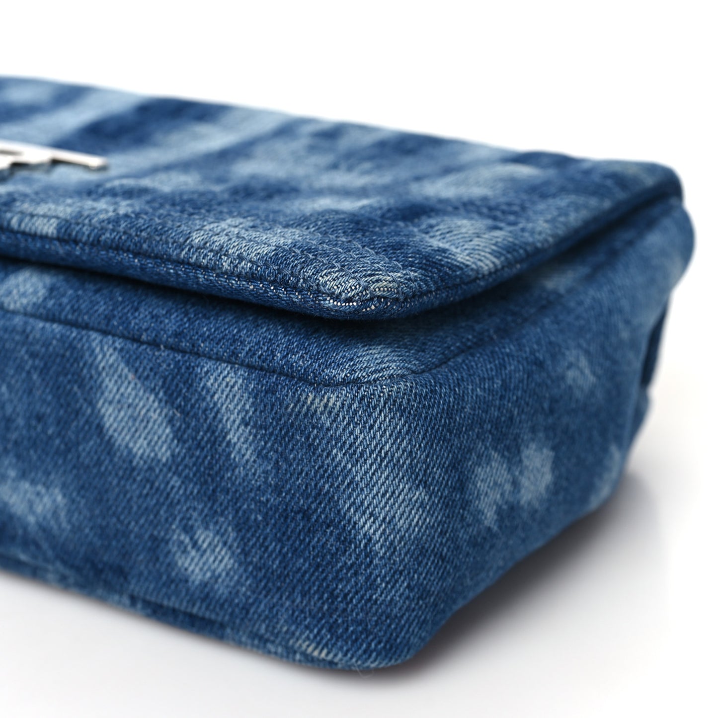 Denim Quilted Small Lola Bag Blue