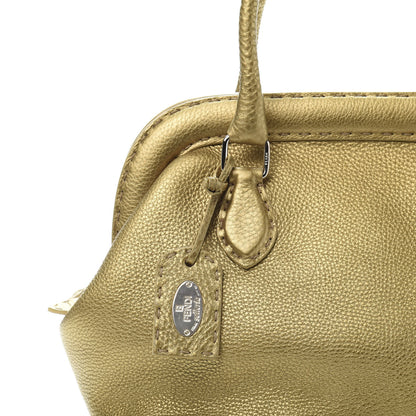 Fendi Cuoio Romano Selleria Adele 1328 Bag Oro Metallizzo 14 of 15