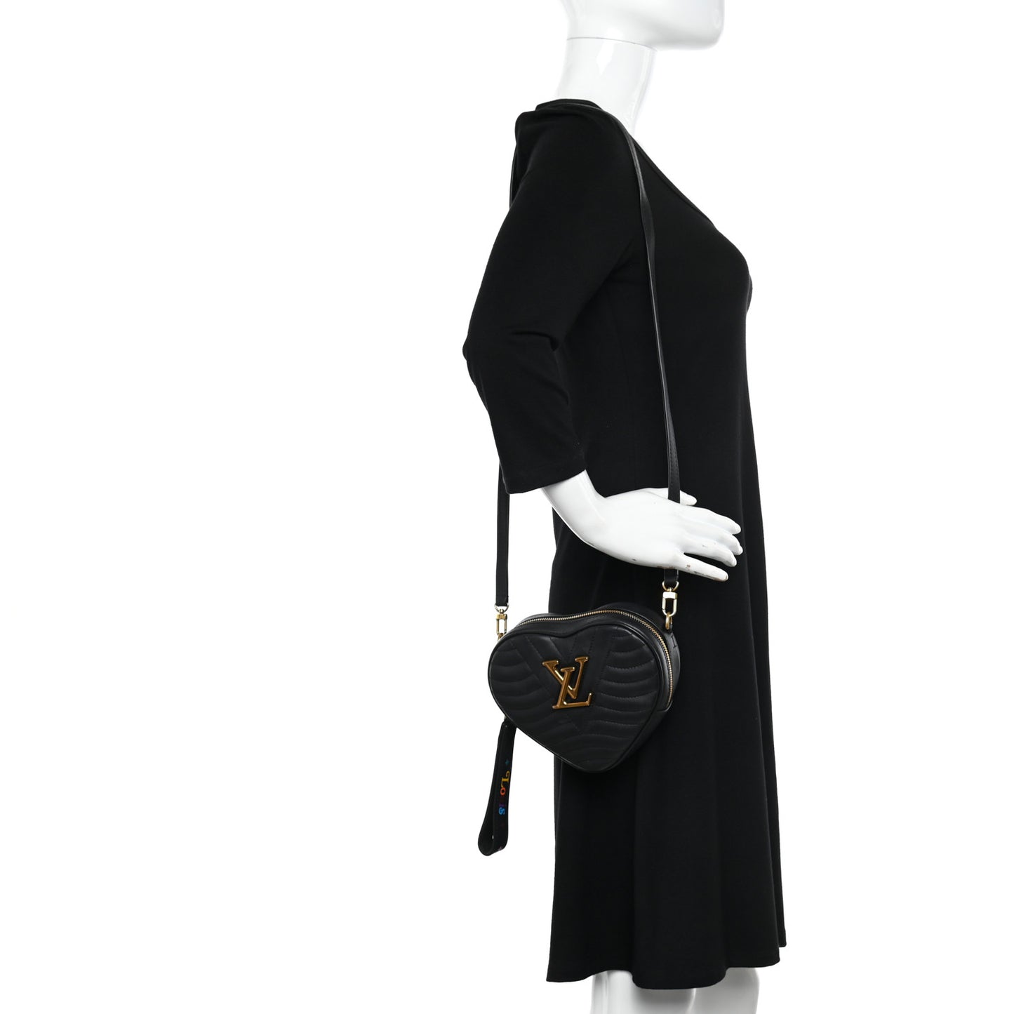 Calfskin New Wave Heart Bag Black
