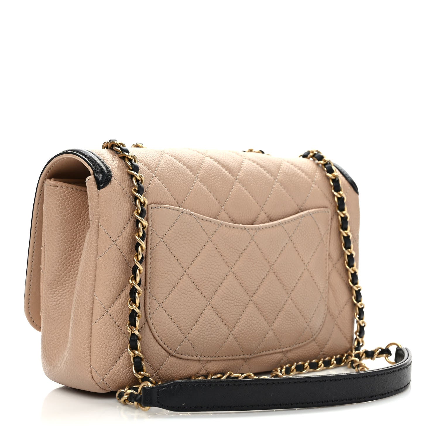 Chanel Caviar Quilted Small CC Filigree Flap Beige Black 3 of 10
