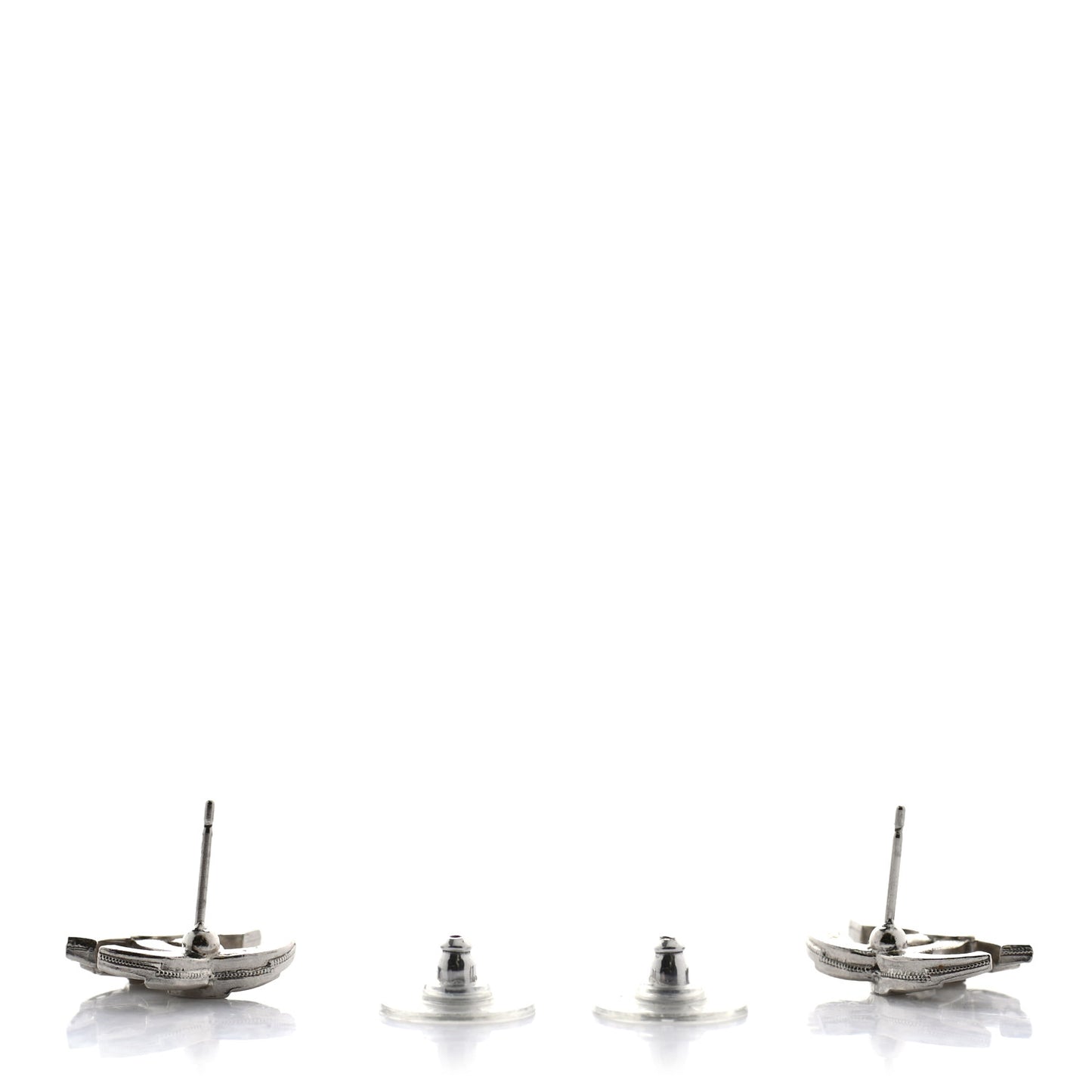 Crystal Large CC Earrings Silver