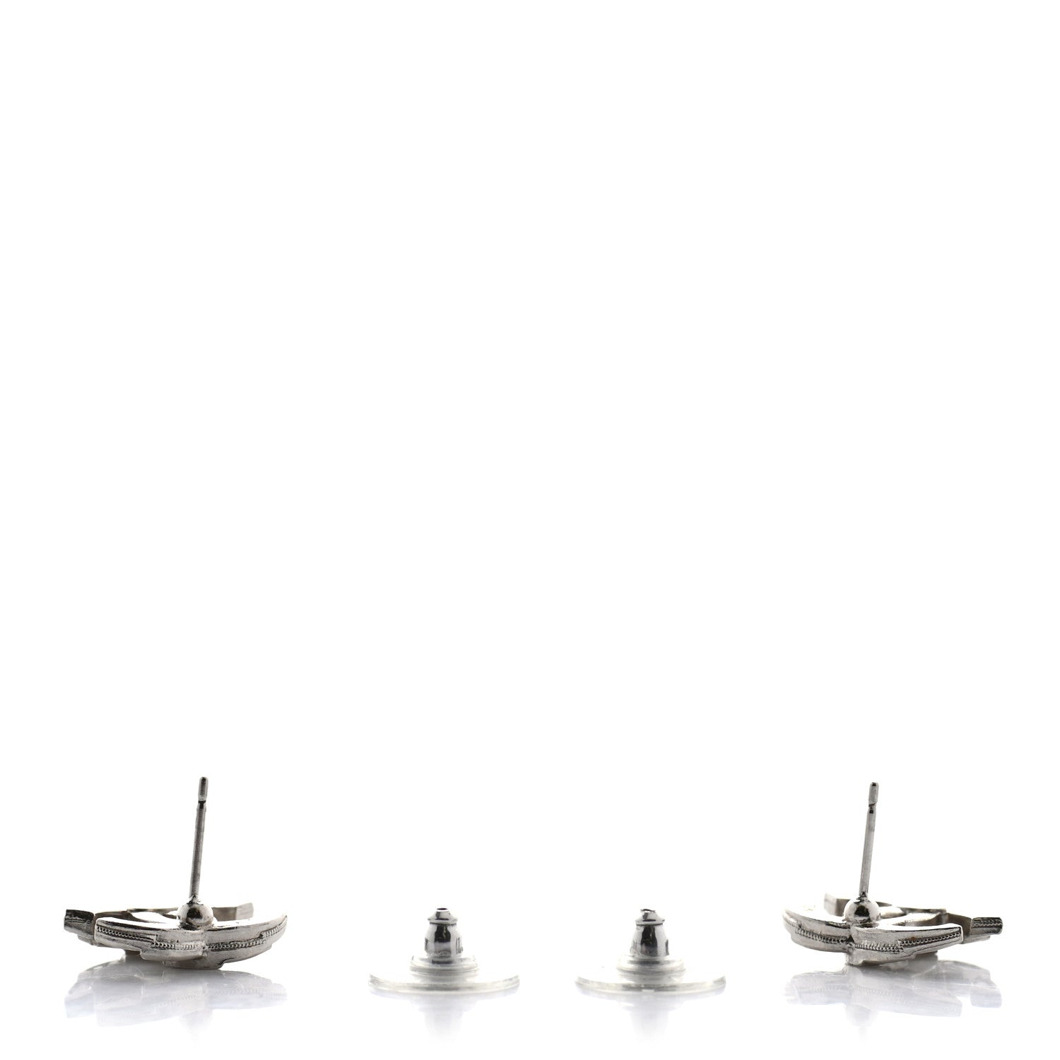 Chanel Crystal Large CC Earrings Silver 3 of 4