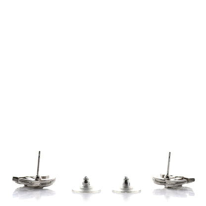 Chanel Crystal Large CC Earrings Silver 3 of 4