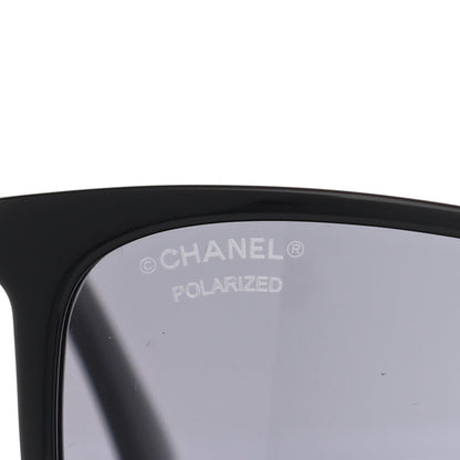 Chanel Acetate Polarized Square Sunglasses 5447 Black 7 of 8