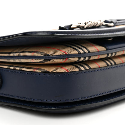 Burberry Smooth Calfskin 1983 Knight Check Link Shoulder Bag Ink Blue 9 of 10