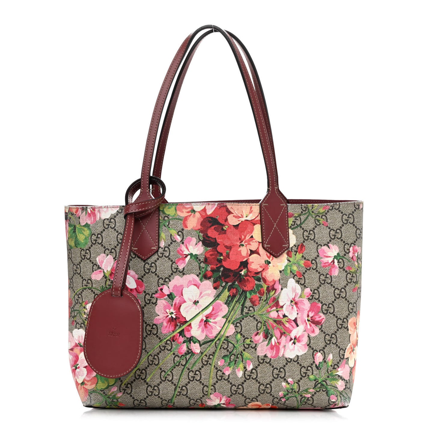 GG Supreme Monogram Blooms Small Reversible Tote Beige Multicolor Dry Rose