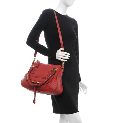 Chloe Calfskin Medium Marcie Satchel Red 2 of 8