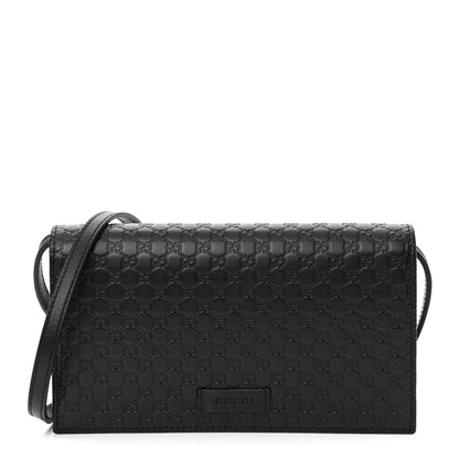 Gucci Microguccissima Crossbody Wallet Black 1 of 9