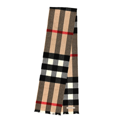 Burberry Cashmere Giant Check Fringe Scarf Archive Beige 2 of 3