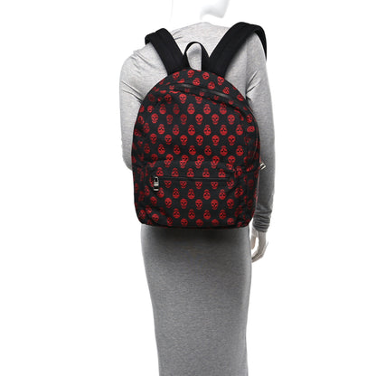 Alexander McQueen Nylon Skull Print Backpack Black Red 2 of 9