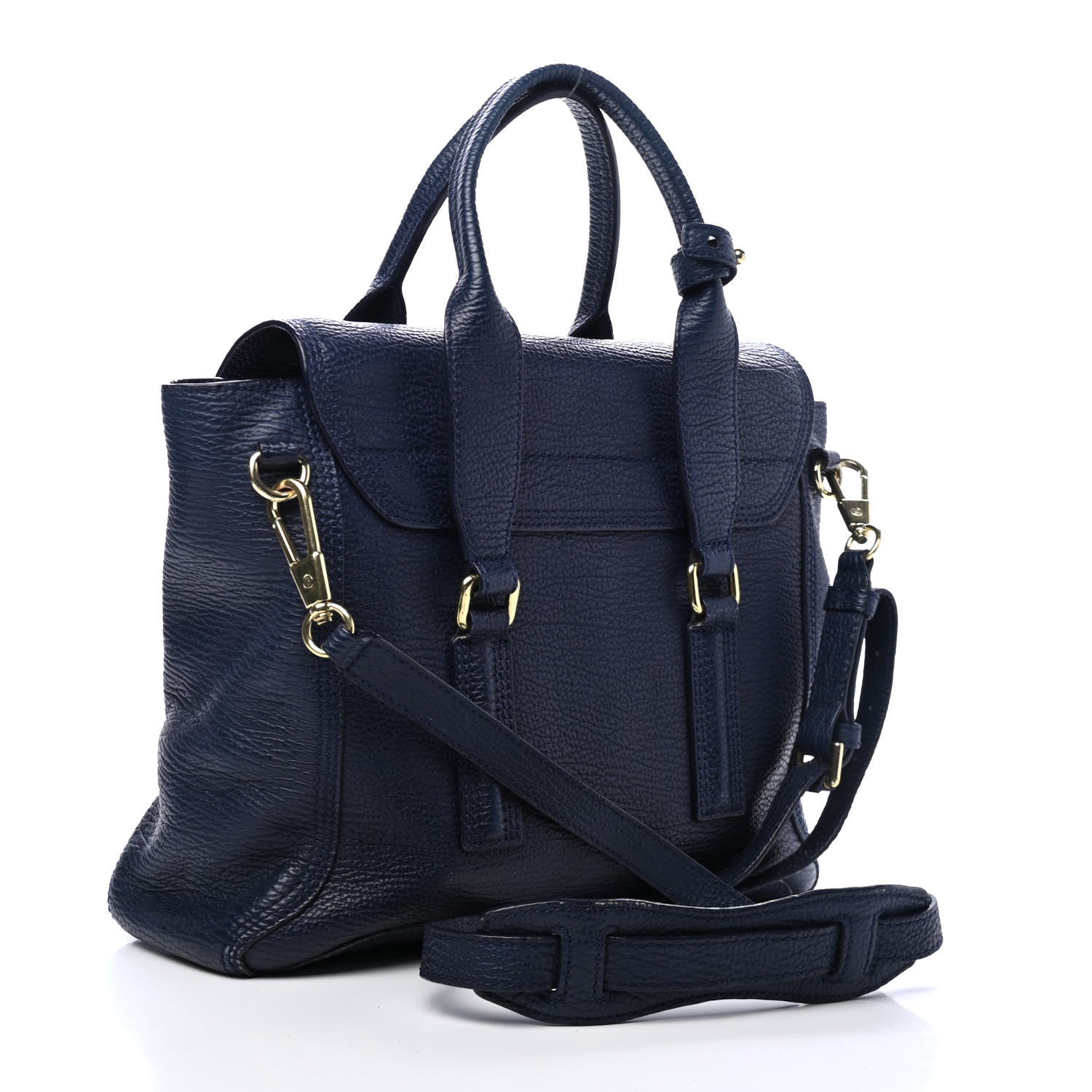 3.1 Phillip Lim Textured Calfskin Medium Pashli Satchel Ink 2 of 4