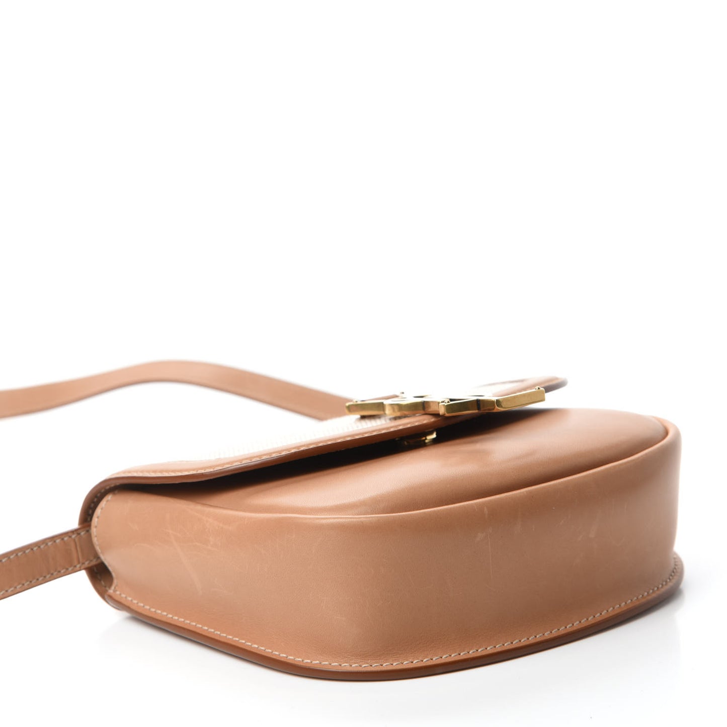 Smooth Calfskin Cotton Canvas Small Kaia Satchel Natural Beige