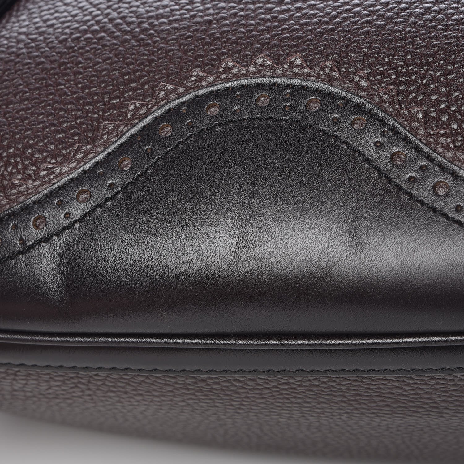 Burberry Grainy Calfskin Brogue Medium Dennet Satchel Chocolate 13 of 15