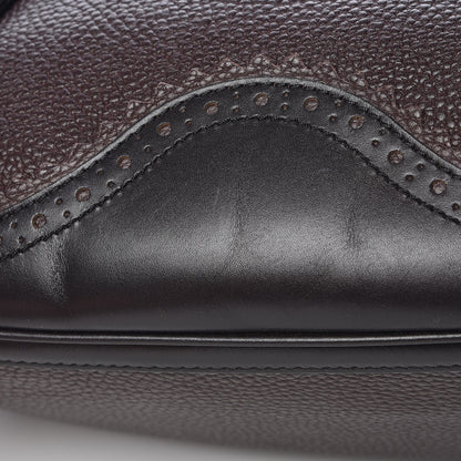 Burberry Grainy Calfskin Brogue Medium Dennet Satchel Chocolate 13 of 15