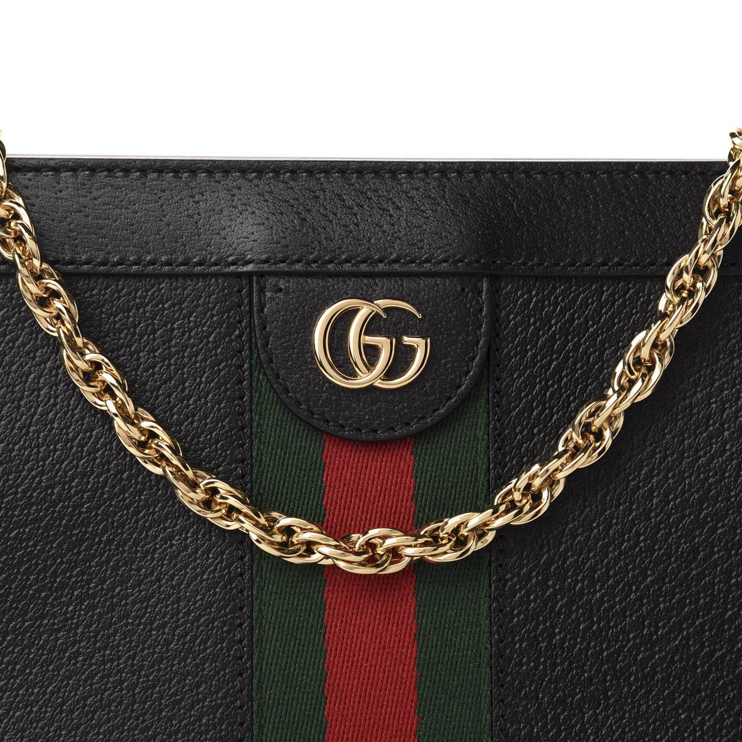 Calfskin GG Web Small Ophidia Chain Shoulder Bag Black