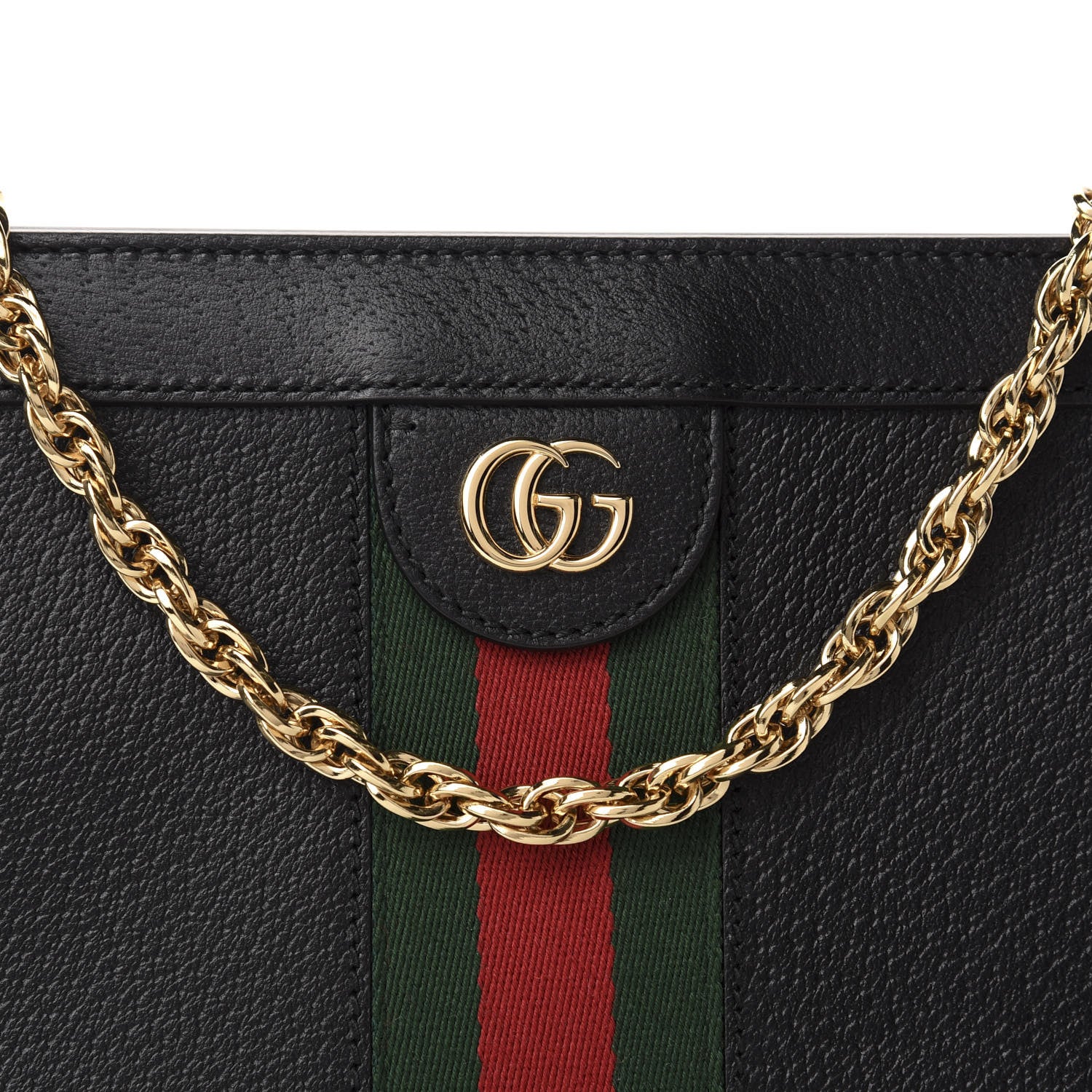 Gucci Calfskin GG Web Small Ophidia Chain Shoulder Bag Black 10 of 10