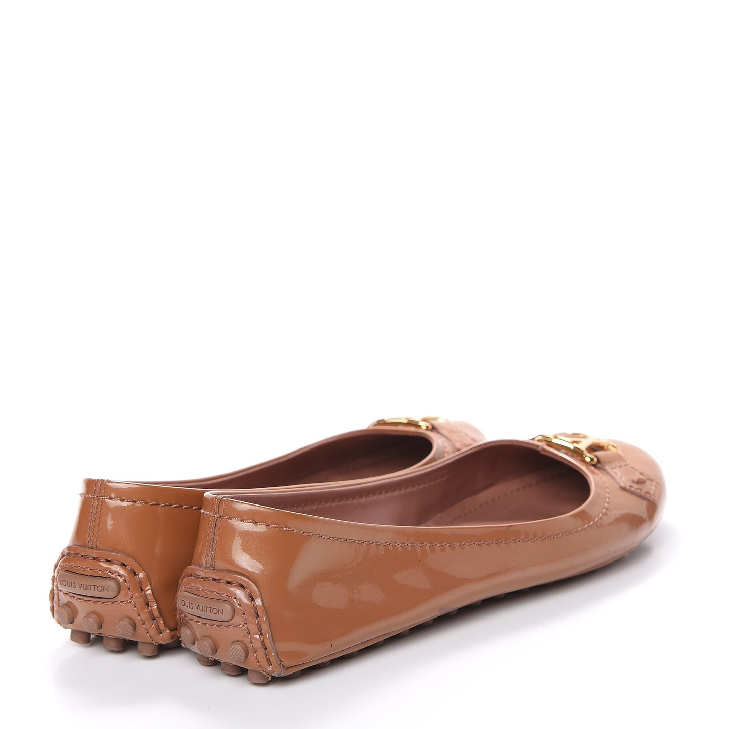 Patent Calfskin Oxford Ballerina Flats 38 Rose Velours