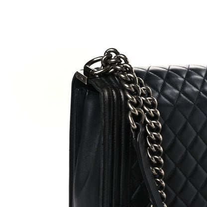 Chanel Lambskin Quilted Large Boy Flap Black 10 of 10
