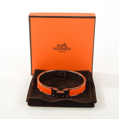 Hermes Enamel Narrow Clic Clac H Bracelet GM Orange 4 of 6