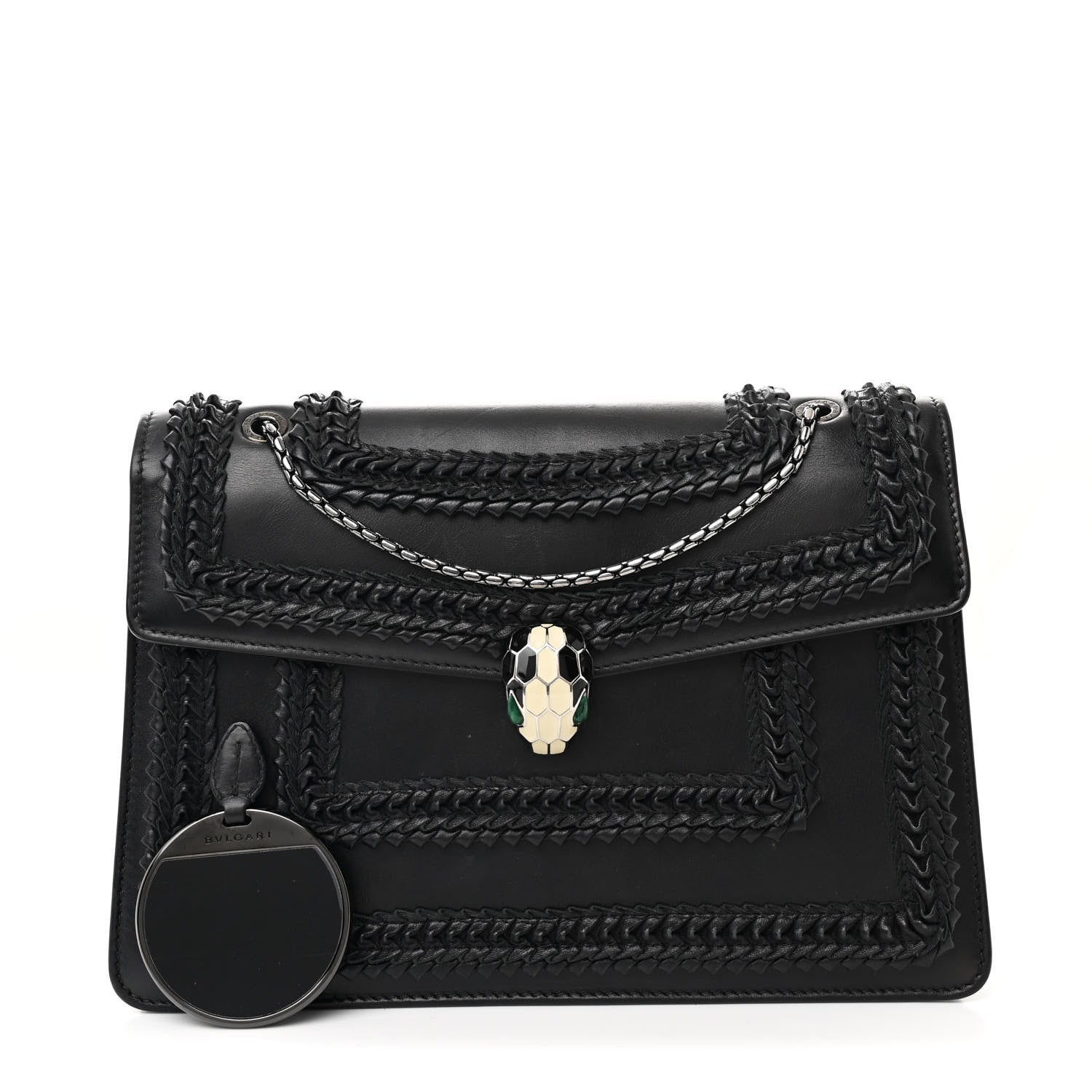 Bulgari Calfskin Plisse Serpenti Forever Crossbody Bag Black 3 of 16