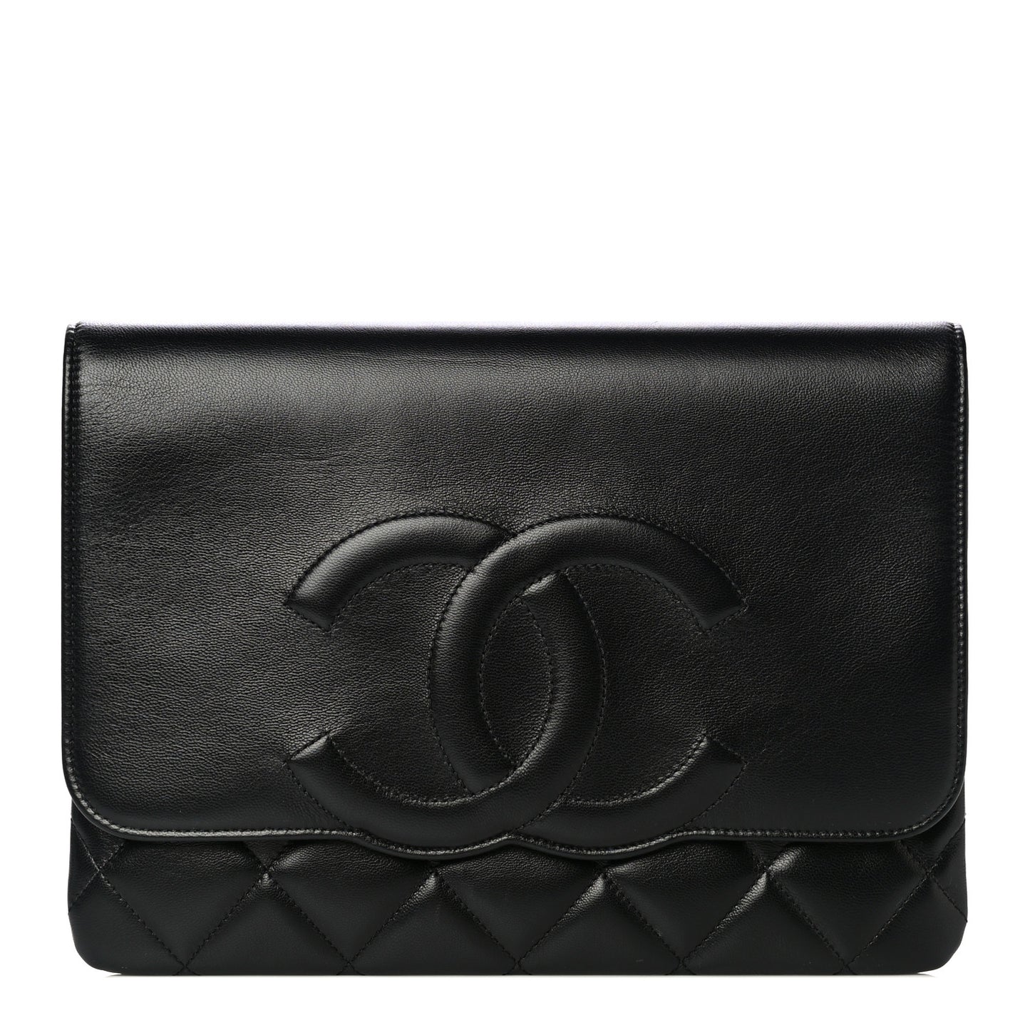 Goatskin Quilted Timeless CC Clutch Black