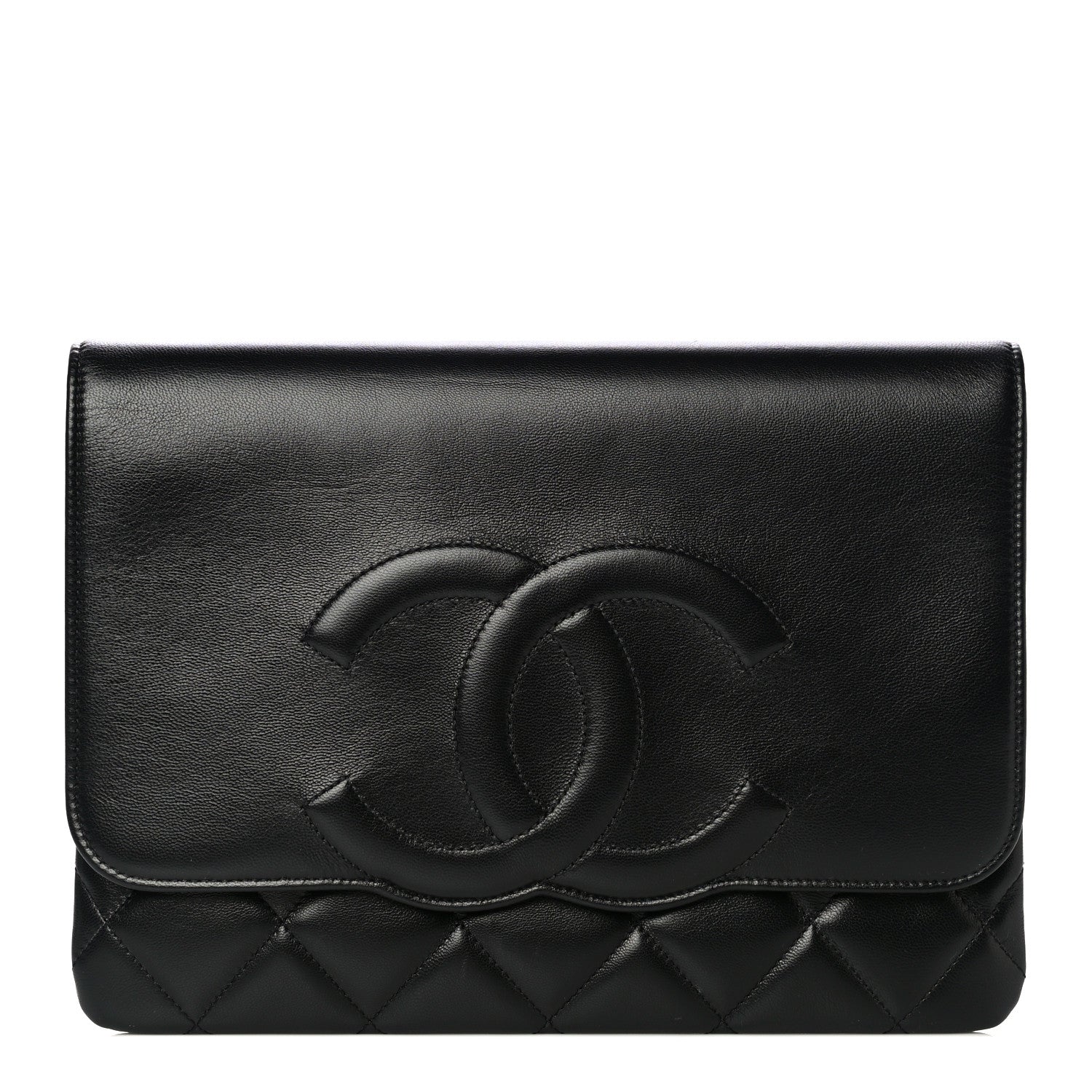 Chanel Goatskin Quilted Timeless CC Clutch Black 1 of 16