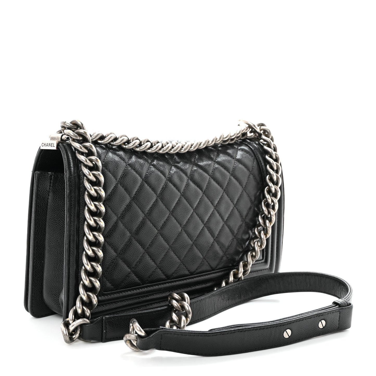 Caviar Quilted Medium Boy Flap Black