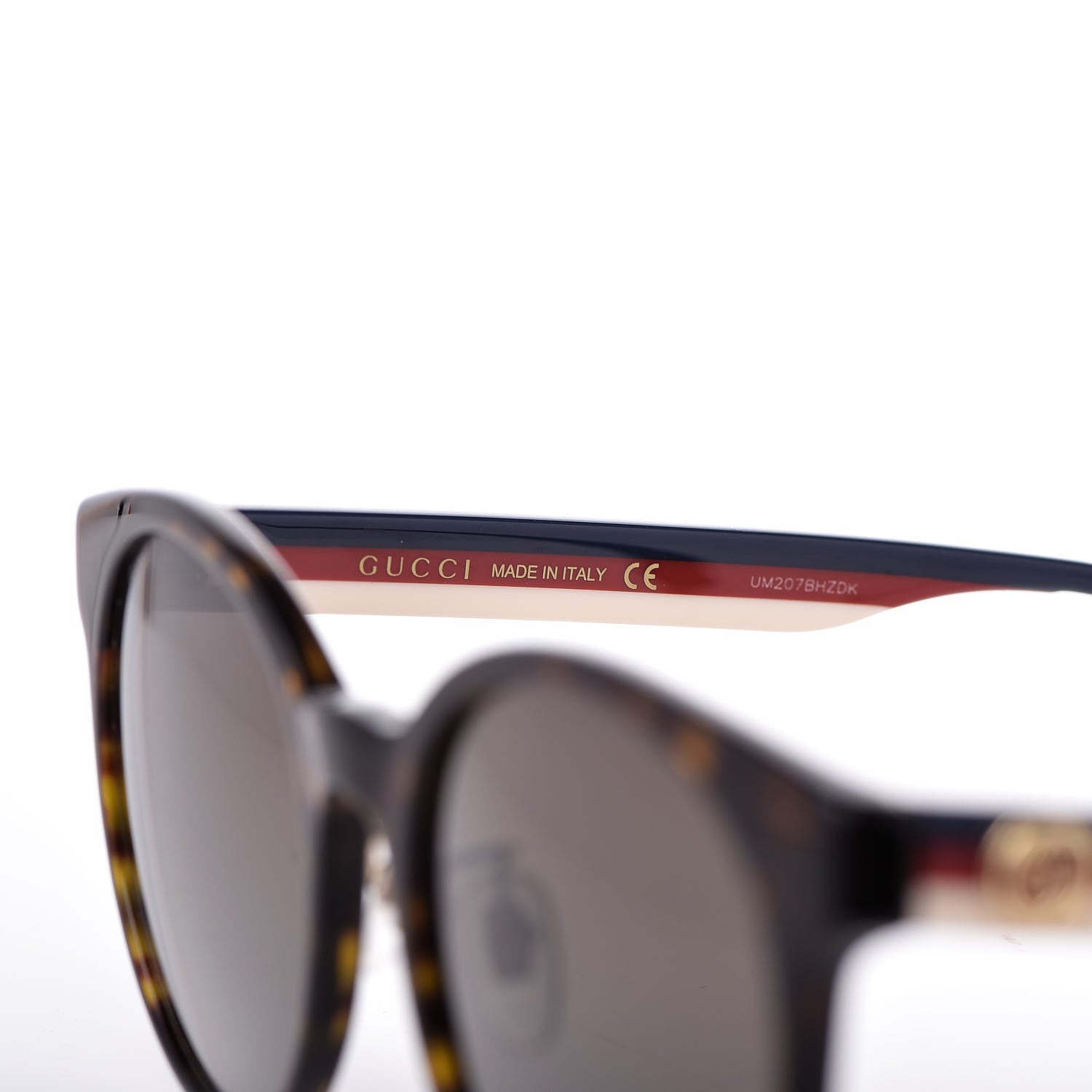 Gucci Acetate Round Eye GG Web Sunglasses GG0854SK Tortoise 7 of 9