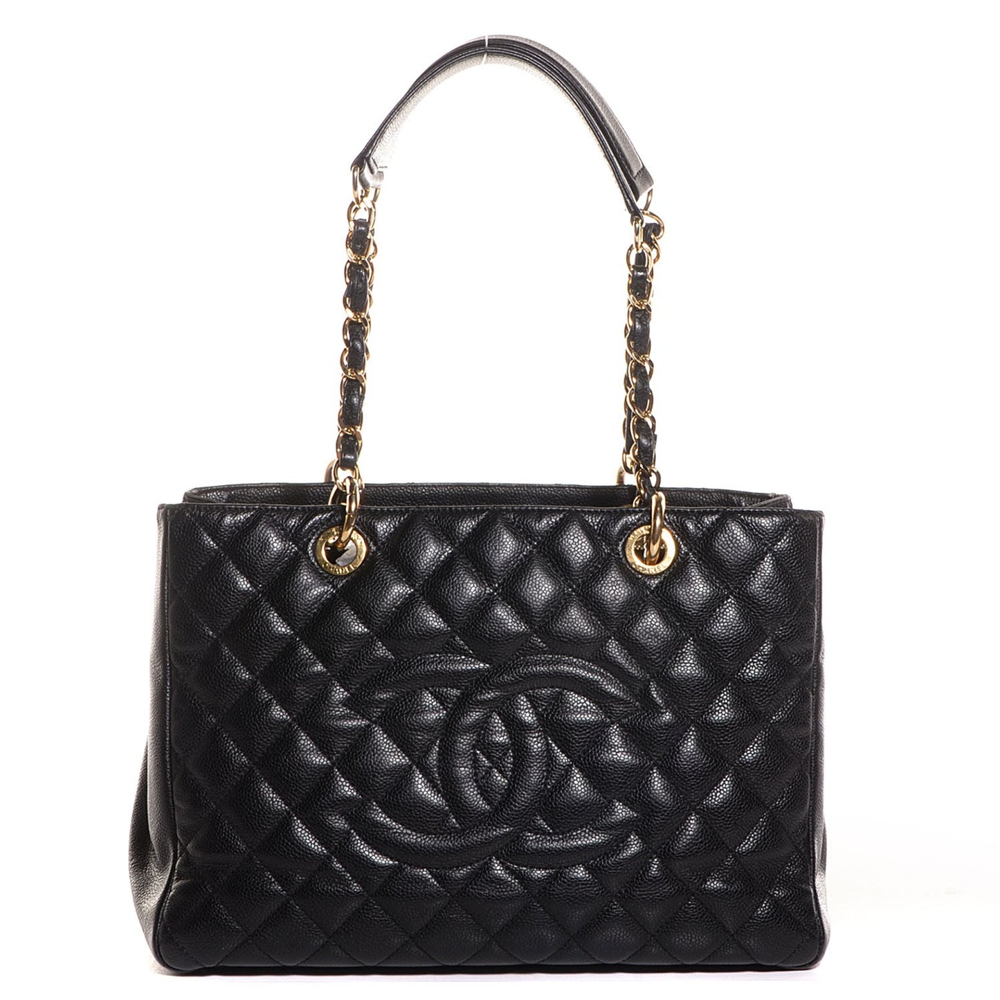Caviar Quilted Grand Shopping Tote GST Black