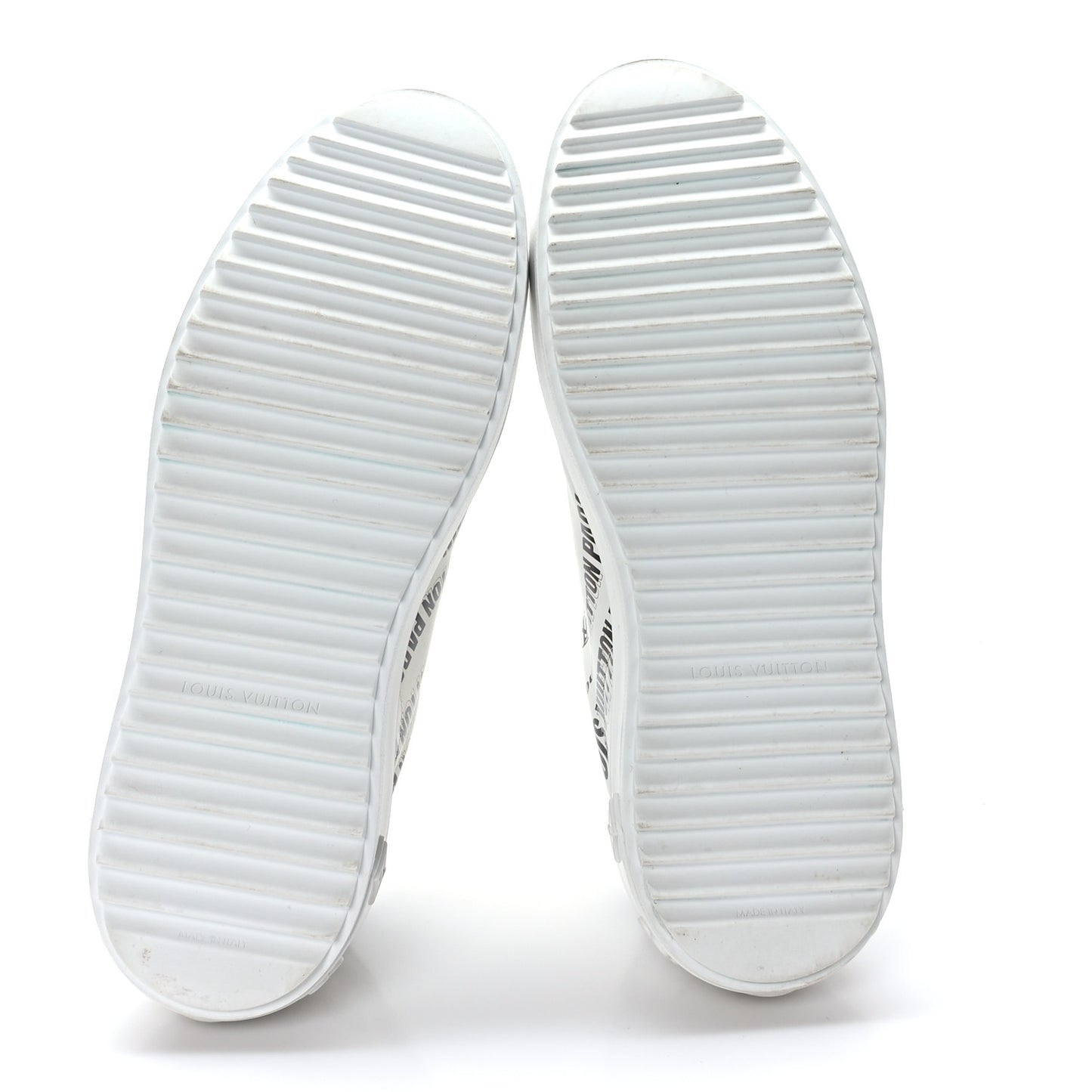 Calfskin Printed Time Out Trainer Sneakers 38.5 White