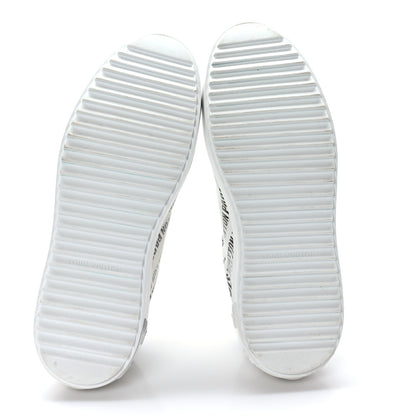 Louis Vuitton Calfskin Printed Time Out Trainer Sneakers 38.5 White 5 of 8