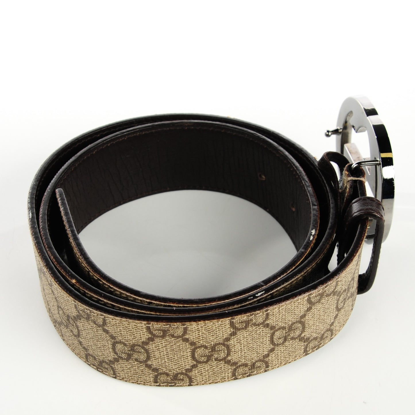 GG Plus Monogram Interlocking G Belt 85 34 Dark Brown
