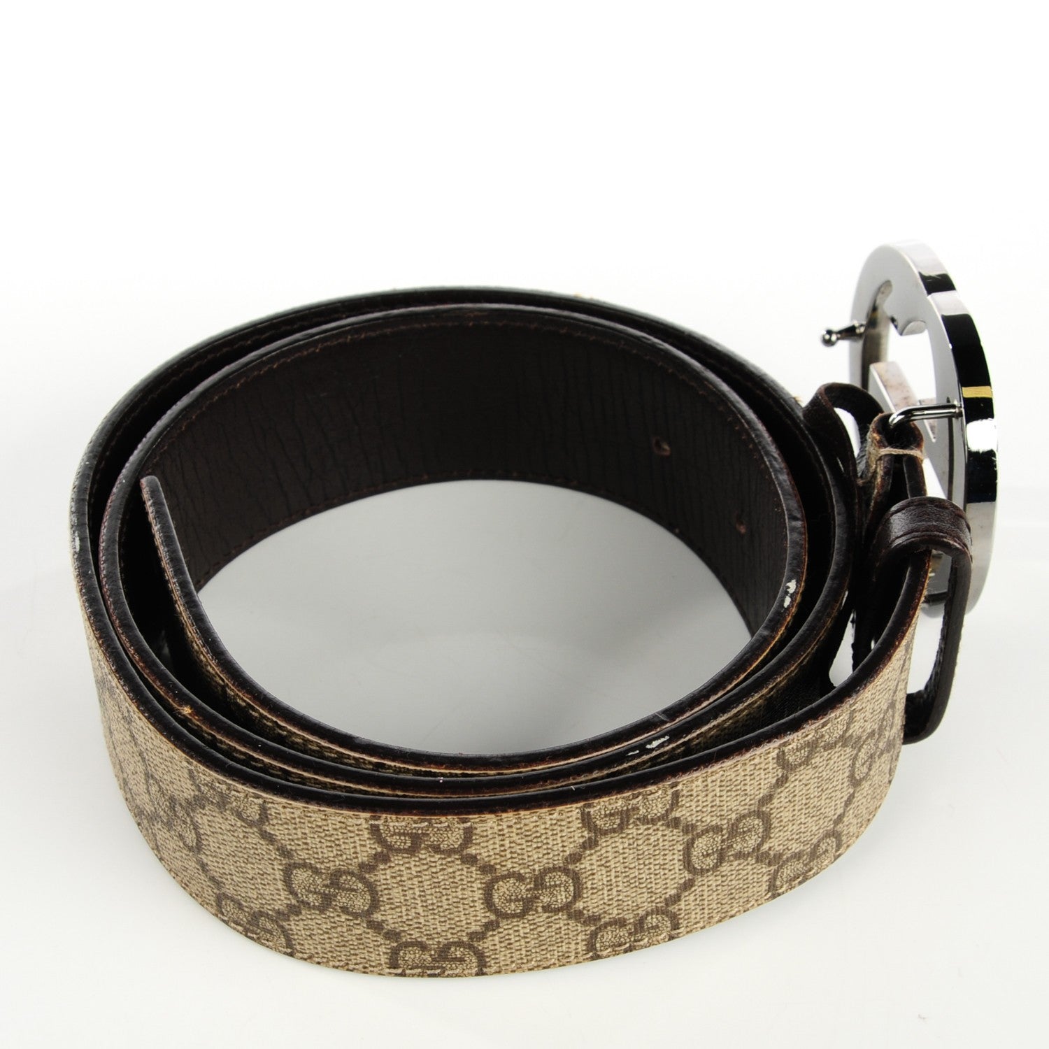 Gucci GG Plus Monogram Interlocking G Belt 85 34 Dark Brown 6 of 6