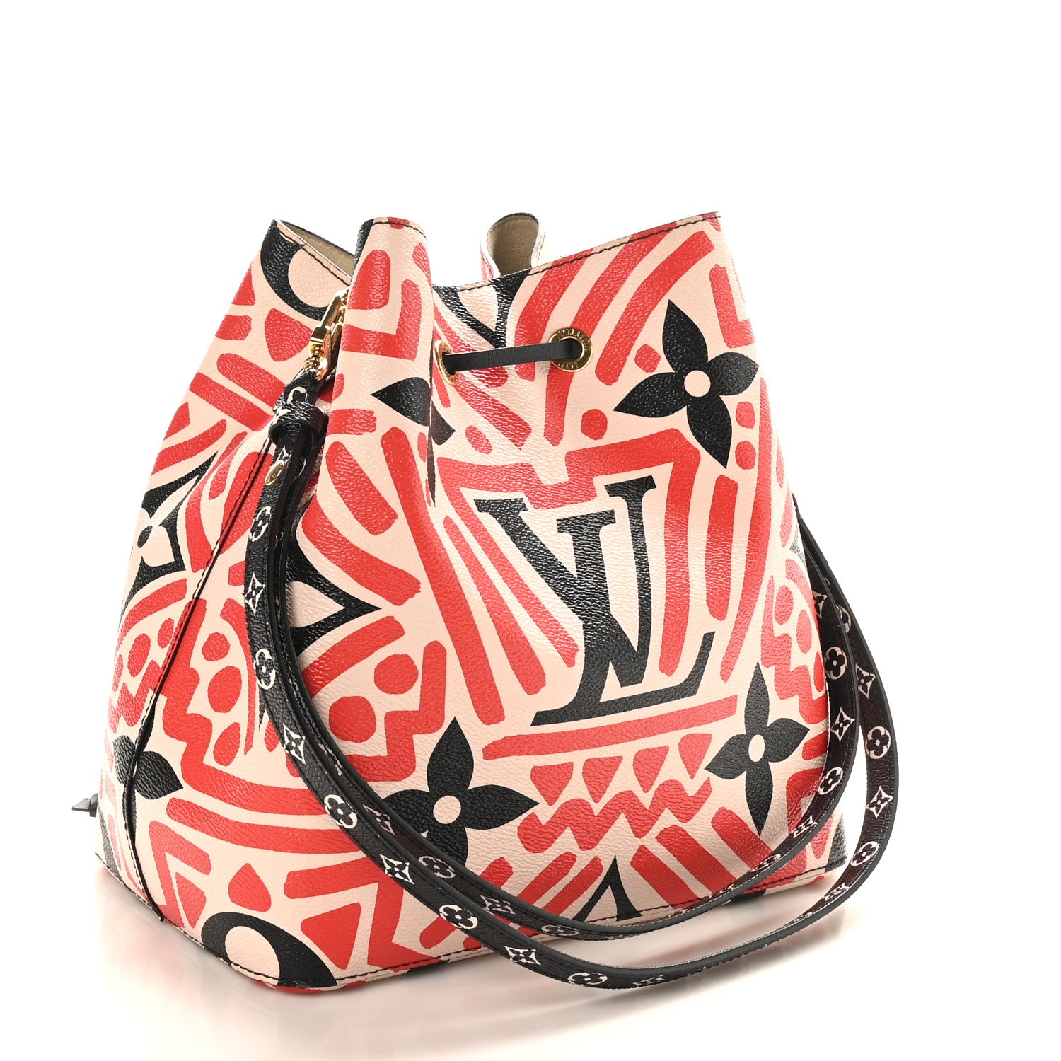 Louis Vuitton Monogram Giant Crafty NeoNoe MM Creme Rouge Black 3 of 9