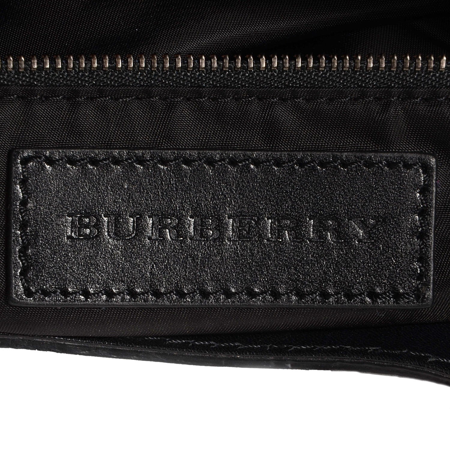 Burberry Nylon Beat Check Studded Hobo Black 6 of 9