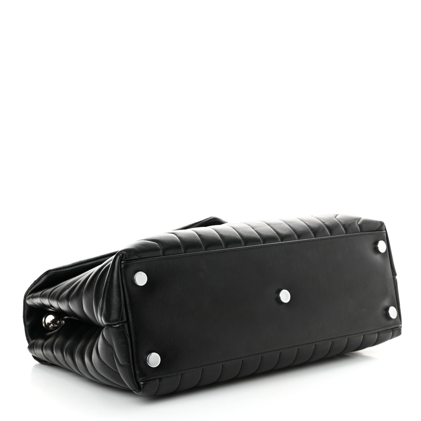 Calfskin Y Quilted Monogram Large Loulou Chain Satchel Black