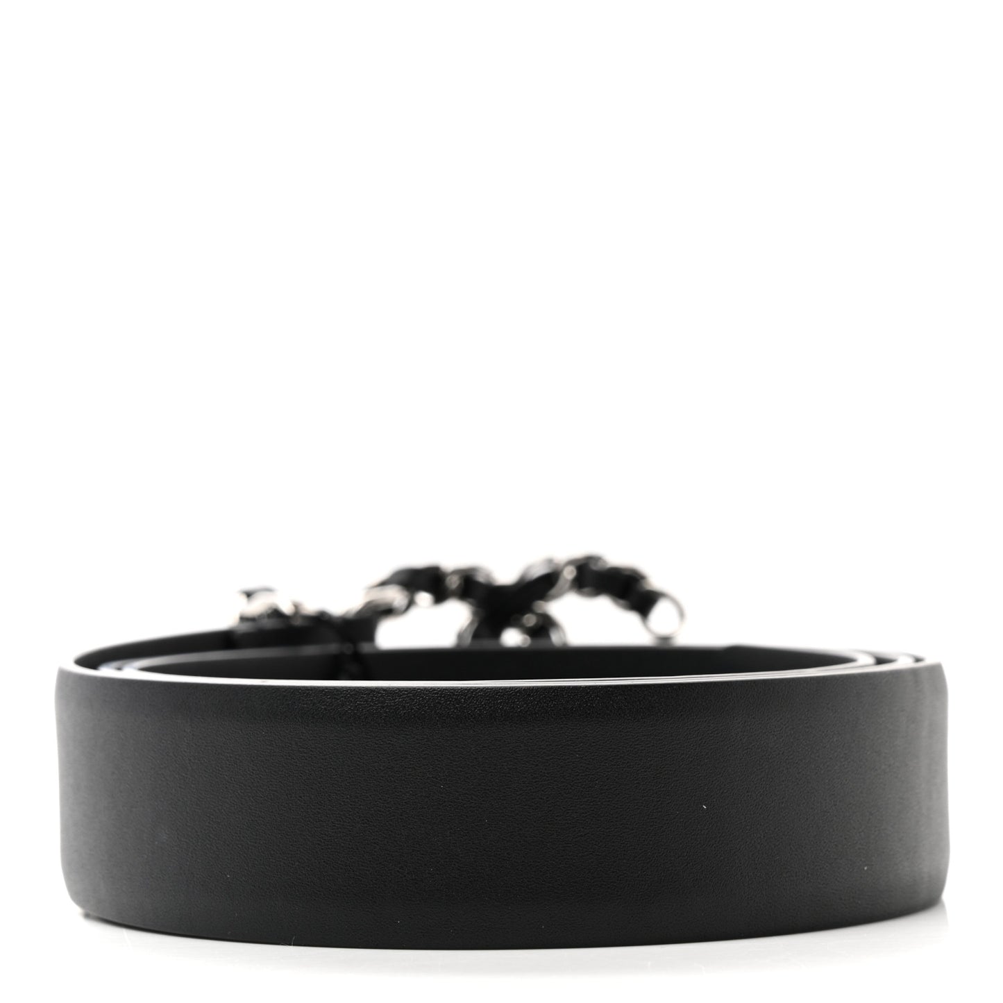 Calfskin CC Chain Belt 85 34 Black