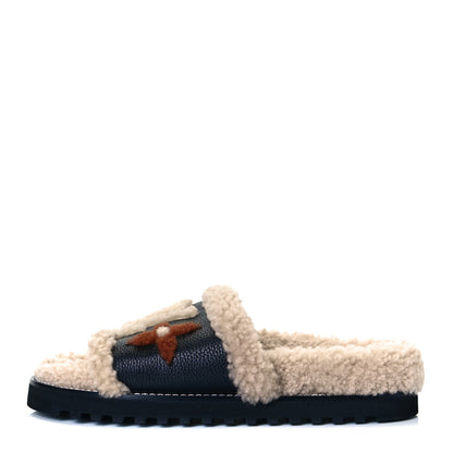 Louis Vuitton Shearling Calfskin Paseo Flat Comfort Mule 38 Beige 1 of 10