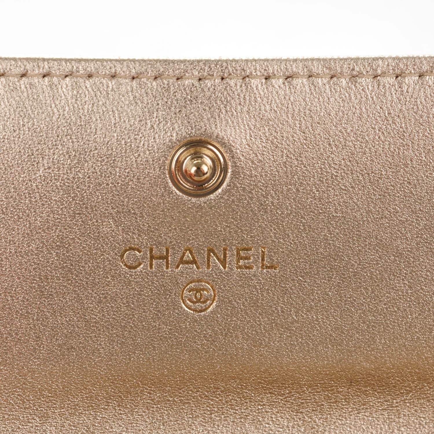 Chanel Metallic Lambskin Quilted Large Gusset Flap Wallet Gold 6 of 8