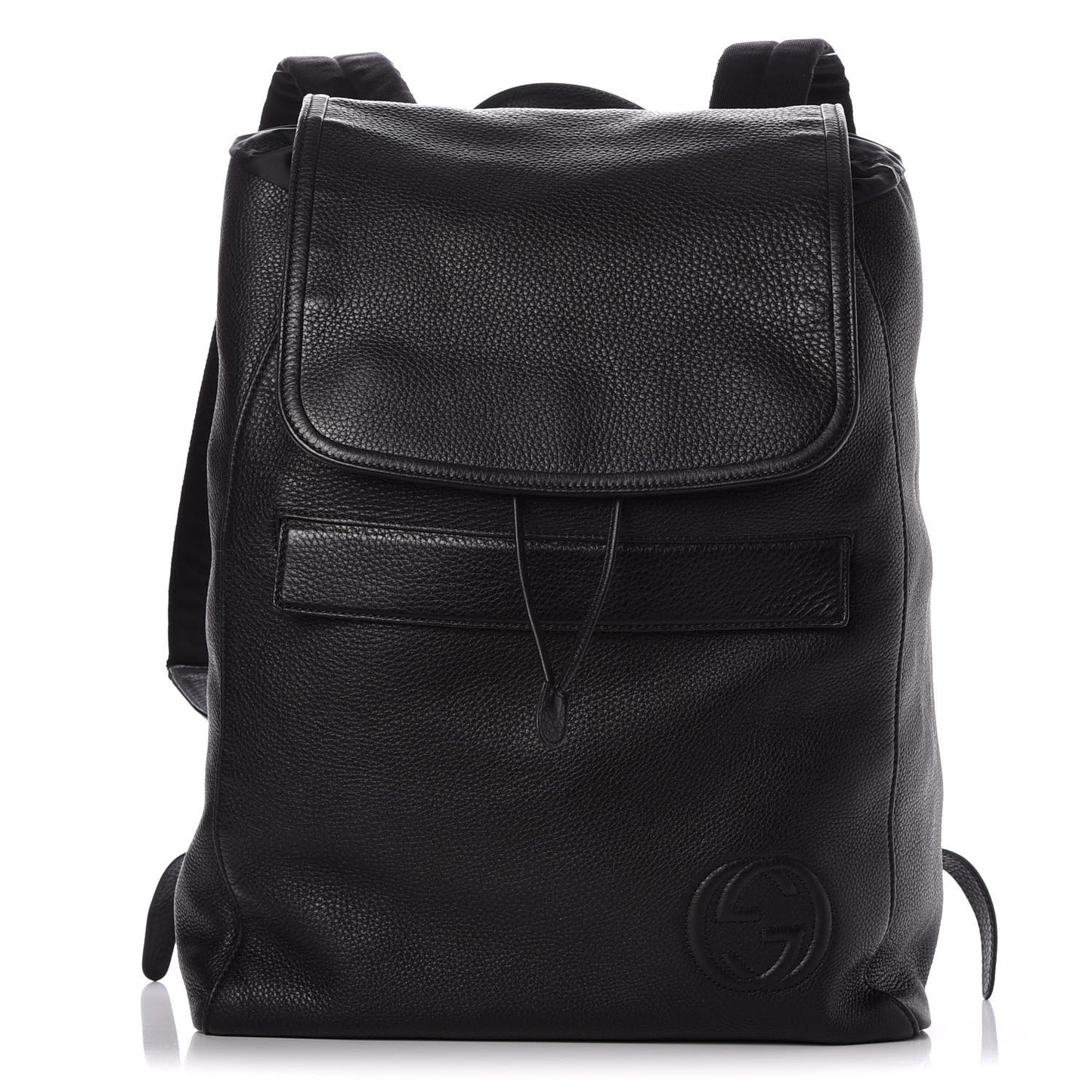Pebbled Calfskin Soho Backpack Black