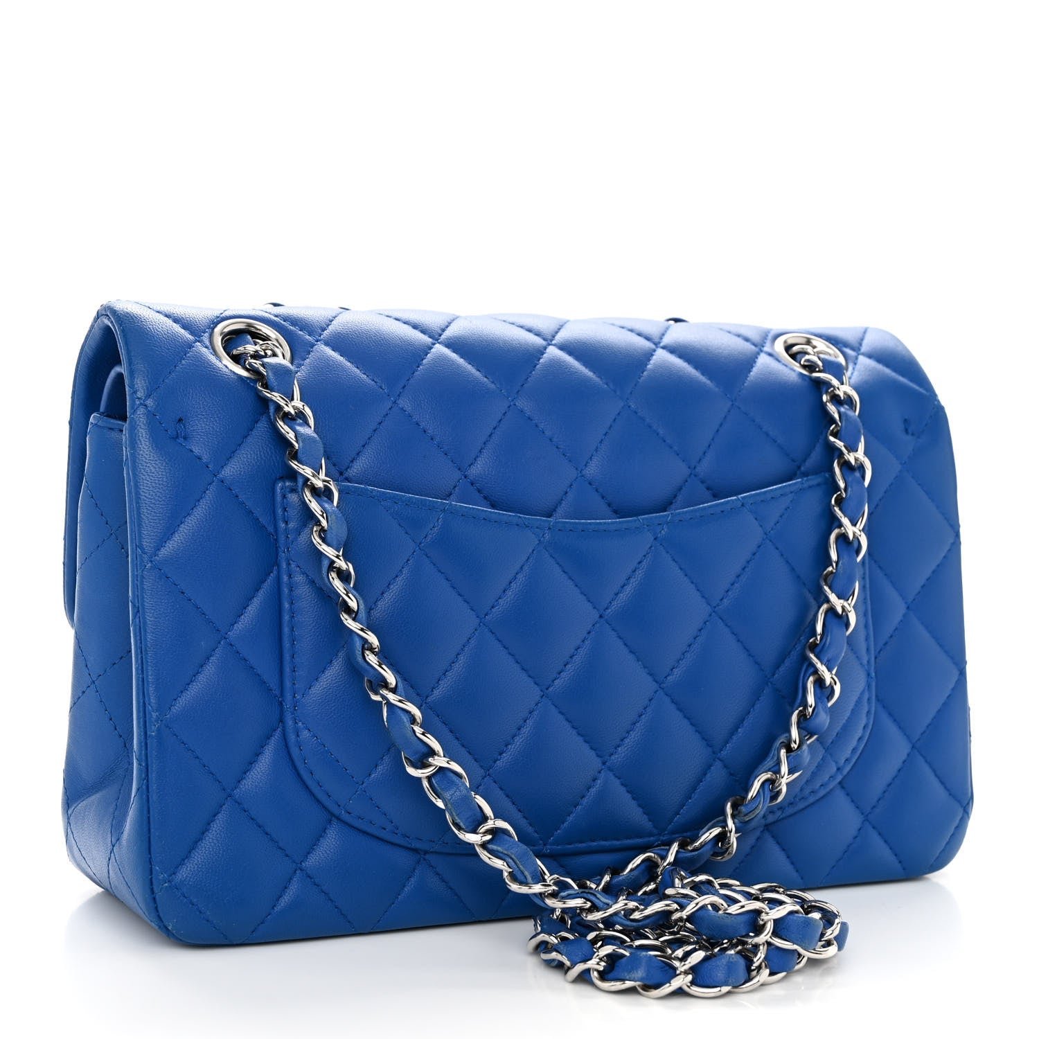 Chanel Lambskin Quilted Small Double Flap Blue 3 of 11