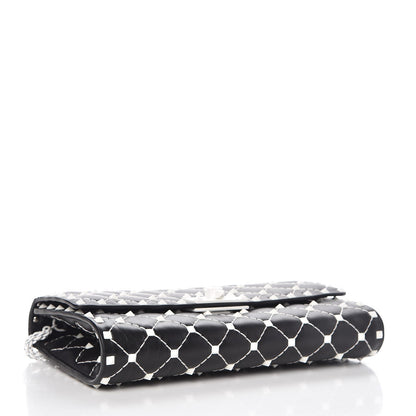 Valentino Garavani Lambskin Free Rockstud Spike Wallet On Chain Black 4 of 6