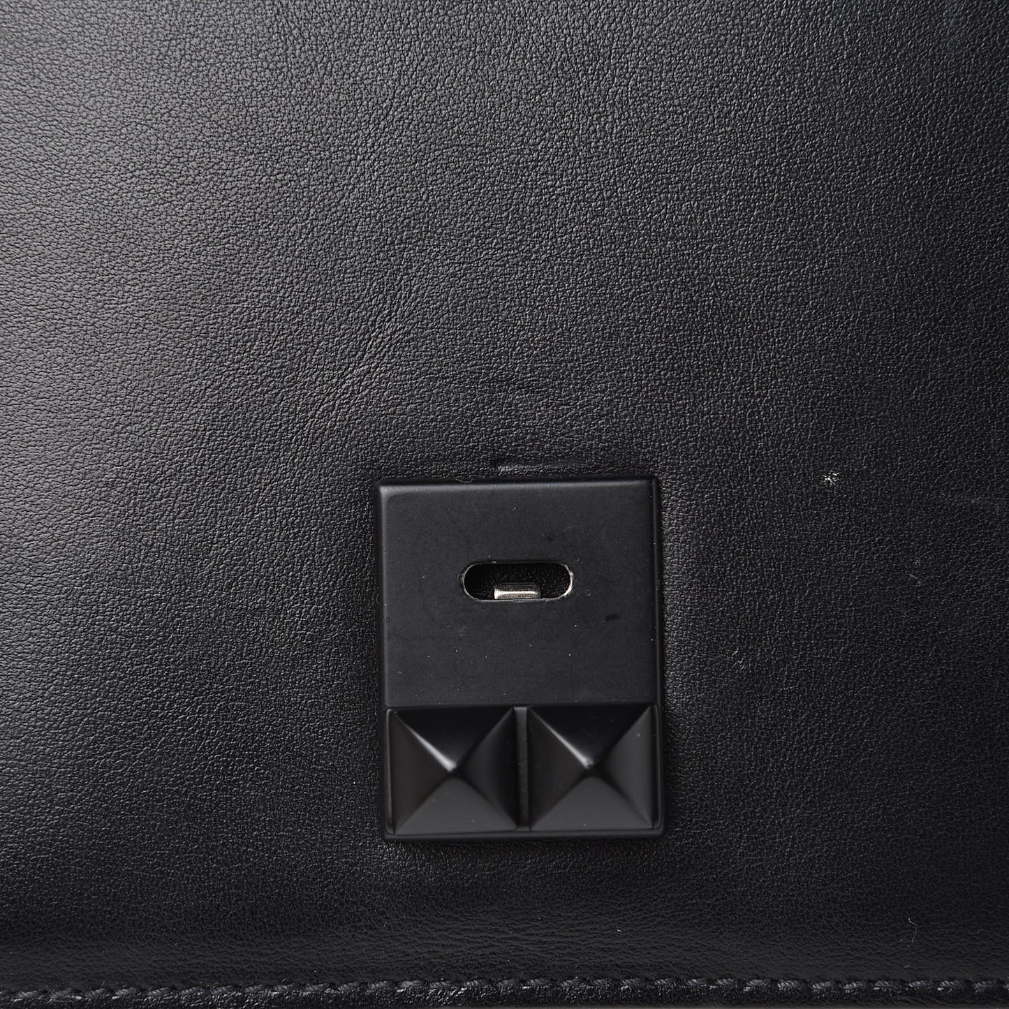 Saffiano City Calfskin Monochrome Studded Large Elektra Shoulder Bag Black