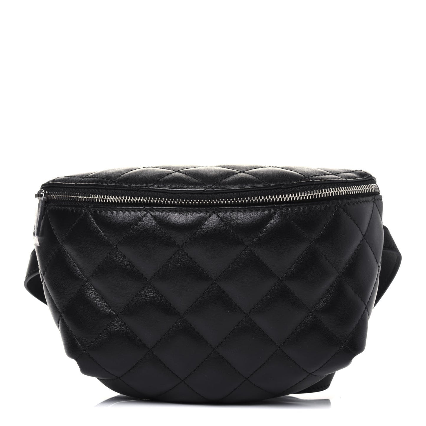 Calfskin Quilted Waist Belt Bag Black
